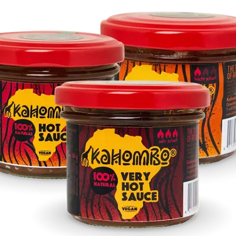 Hot Sauce Probierpaket von Kahombo mit drei Schärfeleveln