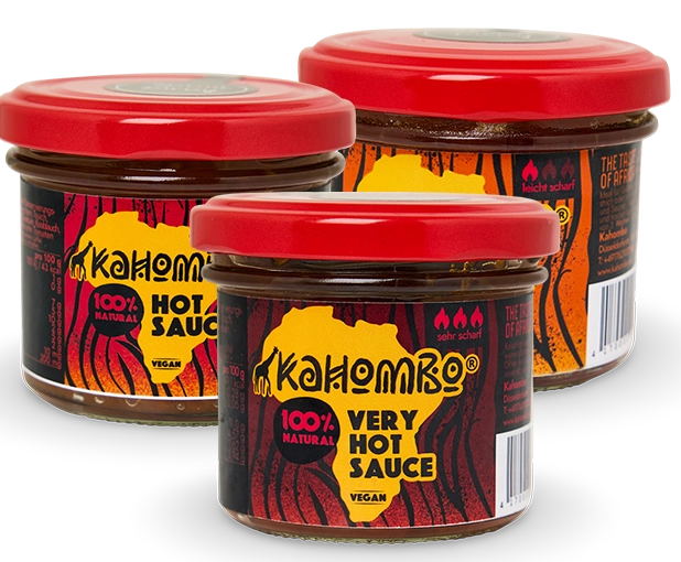 Hot Sauce Probierpaket von Kahombo mit drei Schärfeleveln